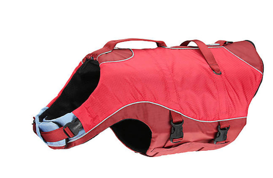 Red Protective Lightweight Dog Life Vest / Neoprene Dog Life Jacket supplier