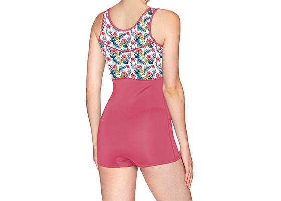 Floral Sleeveless One Piece Rash Guard Swimsuit For Girl Surfing Sun Protection supplier