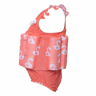 Pink Neoprene Floatation Girls Float Suit / Swimming Floating Vest For Kids supplier