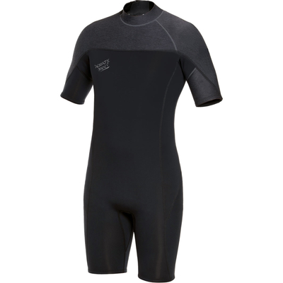 Black Scuba Diving Wetsuit Front Zip Short Sleeve / 2mm Shorty Wetsuit Mens supplier