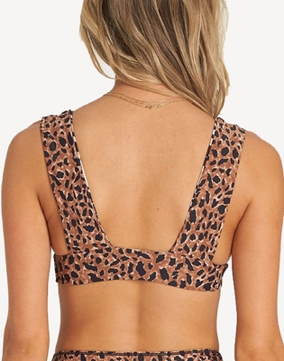 Lycra Reversible Bikini Top With Leopard Print Fixed Back Over Shoulder Straps supplier