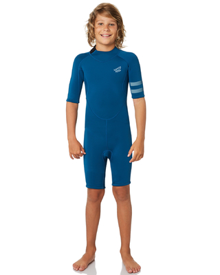 Blue Kids Shorty Wetsuit /  Neoprene 2.5mm Long Sleeve One Piece Full Diving Suit UV Protection Swimsuit For Boys supplier