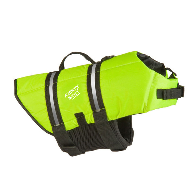 Green Float Coat Dog Life Jacket For Swimming Adjustable And Reflective Grab Handle supplier
